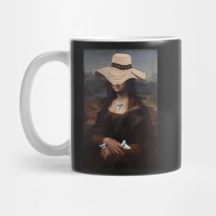 Mona Lisa Shark Teeth Beach Day Mug